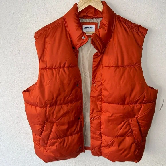 OLD NAVY Water-Resistant Puffer Vest- Orange - XL - NWT - Picture 7 of 7